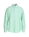 Polo Ralph Lauren Custom Fit Oxford Shirt Man Shirt Green Size Xxl Cotton