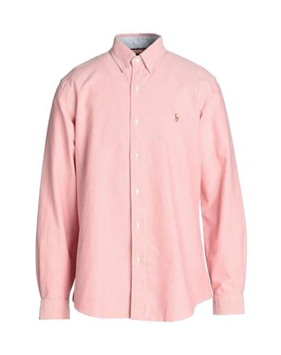 Polo Ralph Lauren Custom Fit Oxford Shirt Man Shirt Salmon Pink Size Xxl Cotton