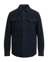 Drumohr Man Shirt Navy Blue Size 44 Cotton In Navy Blue