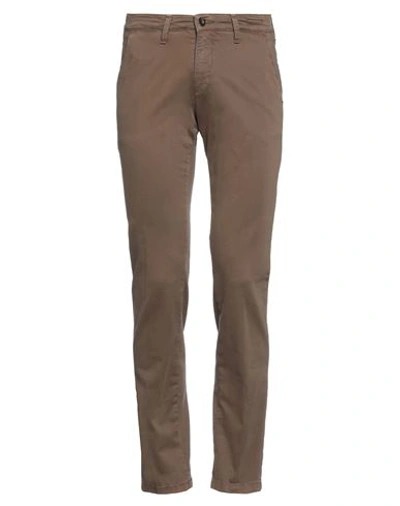 4/10 Four.ten Industry 4/10 Four. Ten Industry Man Pants Brown Size 28 Cotton, Elastane