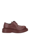 Paloma Barceló Woman Lace-up Shoes Burgundy Size 6 Soft Leather In Red