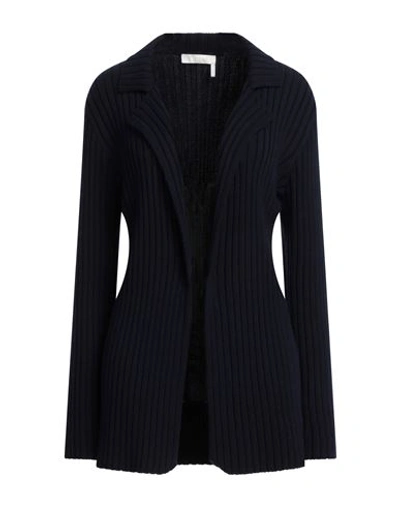 Chloé Woman Cardigan Midnight Blue Size M Wool, Cashmere In Blue