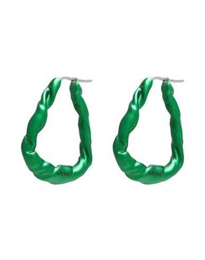 Loewe Nappa Twisted Sterling Silver Earrings In Dark Green