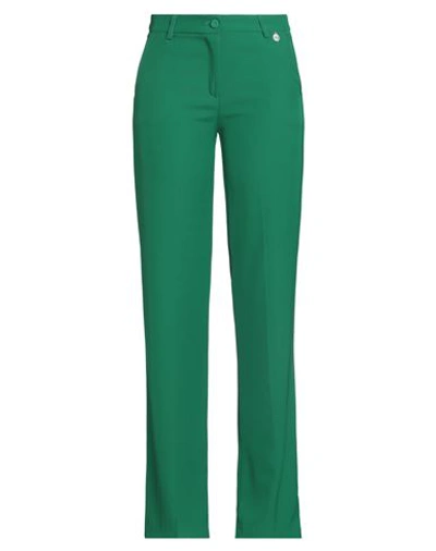 Berna Woman Pants Green Size 4 Polyester, Elastane