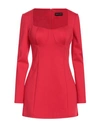 Vanessa Scott Woman Mini Dress Red Size L Viscose, Polyamide, Elastane