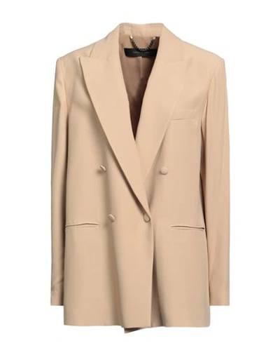 Federica Tosi Woman Blazer Beige Size 10 Acetate, Viscose, Polyester