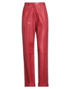 Federica Tosi Woman Pants Red Size 0 Soft Leather