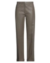 Federica Tosi Woman Pants Dove Grey Size 6 Soft Leather