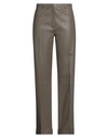 Federica Tosi Woman Pants Dove Grey Size 6 Soft Leather In Grey