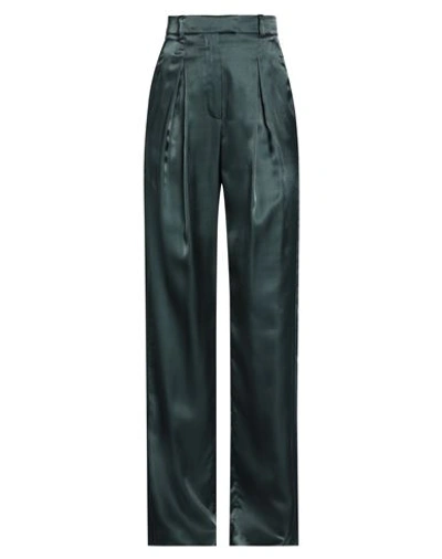 Agnona Woman Pants Midnight Blue Size 6 Viscose, Polyamide, Wool In Green