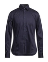 Marciano Man Shirt Midnight Blue Size 15 Cotton, Elastane