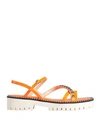 Jimmy Choo Woman Sandals Orange Size 8 Soft Leather In Orange