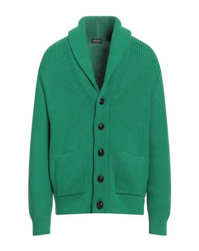 Drumohr Man Cardigan Green Size 46 Merino Wool In Green