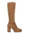 Carmens Woman Knee Boots Camel Size 7 Soft Leather In Beige