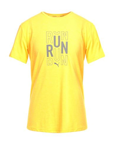 Puma Man T-shirt Yellow Size S Polyester, Cotton