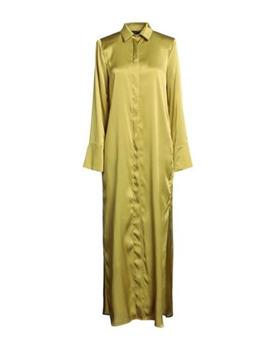 Federica Tosi Woman Maxi Dress Military Green Size 4 Acetate, Silk