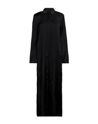 Federica Tosi Woman Maxi Dress Black Size 10 Acetate, Silk