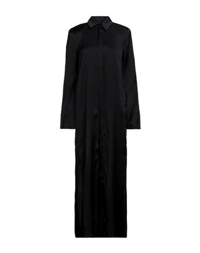 Federica Tosi Woman Maxi Dress Black Size 2 Acetate, Silk