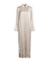 Federica Tosi Woman Maxi Dress Beige Size 4 Acetate, Silk