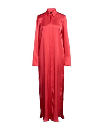 Federica Tosi Woman Maxi Dress Red Size 6 Acetate, Silk