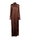 Federica Tosi Woman Long Dress Brown Size 8 Acetate, Silk