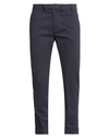 Alpha Studio Man Pants Navy Size 40 Cotton, Elastane In Navy Blue