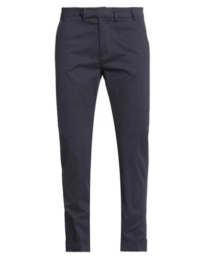 Alpha Studio Man Pants Navy Size 40 Cotton, Elastane In Navy Blue