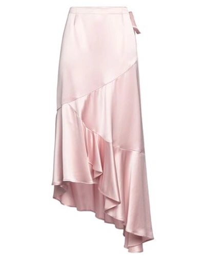 Isabelle Blanche Paris Woman Midi Skirt Pink Size Xxs Acetate, Polyester In Pink