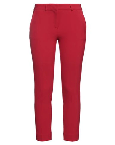 SIMONA CORSELLINI SIMONA CORSELLINI WOMAN PANTS RED SIZE 10 POLYESTER, VISCOSE, COTTON, ELASTANE