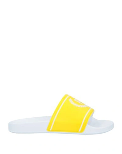 Pollini Woman Sandals Yellow Size 7 Rubber