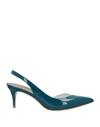 Le Silla Woman Pumps Deep Teal Size 7 Soft Leather, Pvc - Polyvinyl Chloride In Green