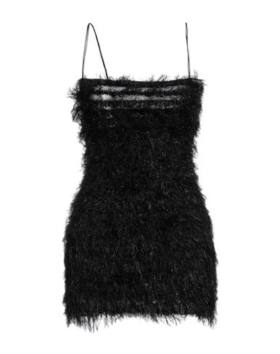 Laneus Woman Mini Dress Black Size 4 Wool, Mohair Wool, Polyamide