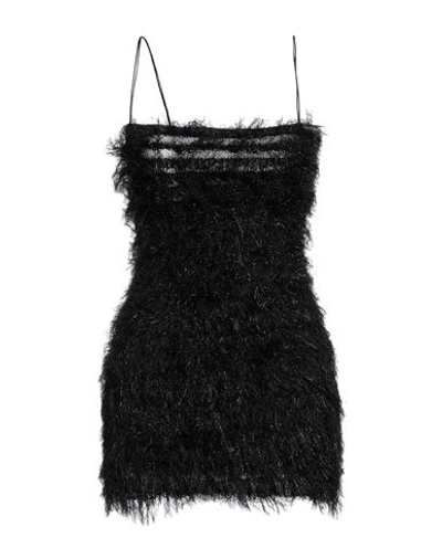Laneus Woman Mini Dress Black Size 4 Wool, Mohair Wool, Polyamide In Black