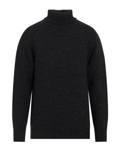 Pt Torino Man Turtleneck Black Size 40 Wool, Alpaca Wool, Acrylic In Black