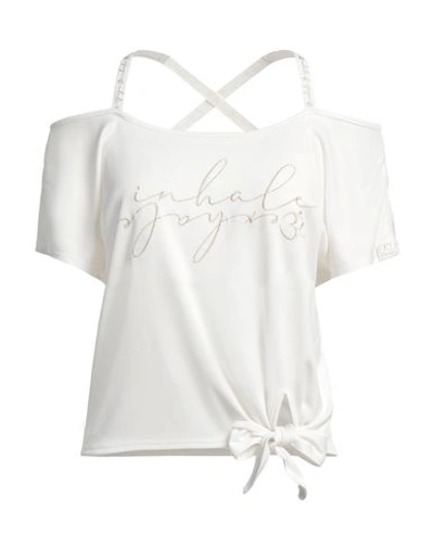 Ea7 Woman T-shirt White Size M Modal, Polyester