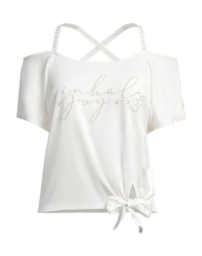 Ea7 Woman T-shirt White Size Xs Modal, Polyester In White