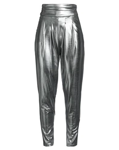 Gaelle Paris Gaëlle Paris Woman Pants Silver Size 8 Polyester, Elastane