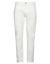 Exte Man Denim Pants White Size 38 Cotton, Elastane