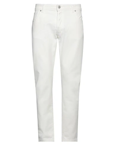 Exte Man Denim Pants White Size 38 Cotton, Elastane