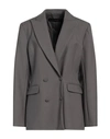 Federica Tosi Woman Blazer Grey Size 6 Polyester, Virgin Wool, Elastane In Grey