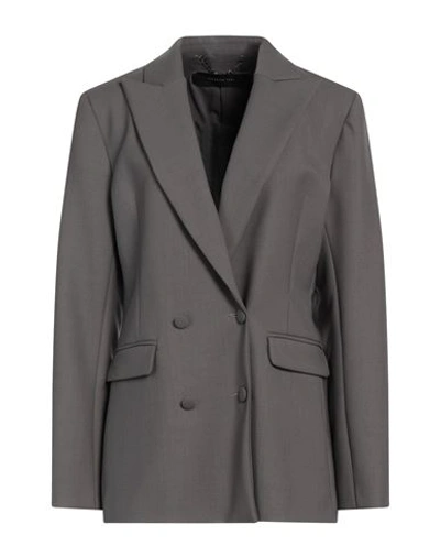 Federica Tosi Woman Blazer Grey Size 6 Polyester, Virgin Wool, Elastane