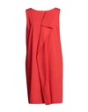 Pianurastudio Woman Mini Dress Red Size 8 Polyester, Viscose, Elastane