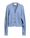Semicouture Woman Cardigan Light Blue Size L Wool, Polyamide