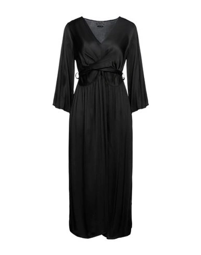 Berna Woman Midi Dress Black Size L Viscose In Black