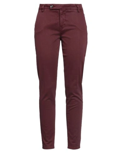 J-cube Woman Pants Burgundy Size 27 Cotton, Elastane In Red