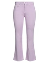 Noir And Bleu Woman Pants Lilac Size 24 Cotton, Elastane In Purple
