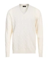 Roberto Collina Man Sweater Cream Size 46 Merino Wool, Cashmere In White