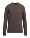 Alpha Studio Man Sweater Dark Brown Size 48 Wool