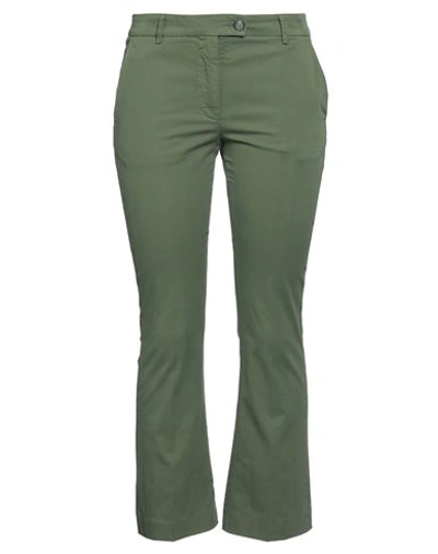 Douuod Woman Pants Military Green Size 6 Cotton, Elastane