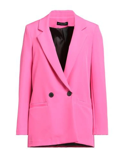 Vanessa Scott Woman Blazer Fuchsia Size S Polyester, Elastane In Pink